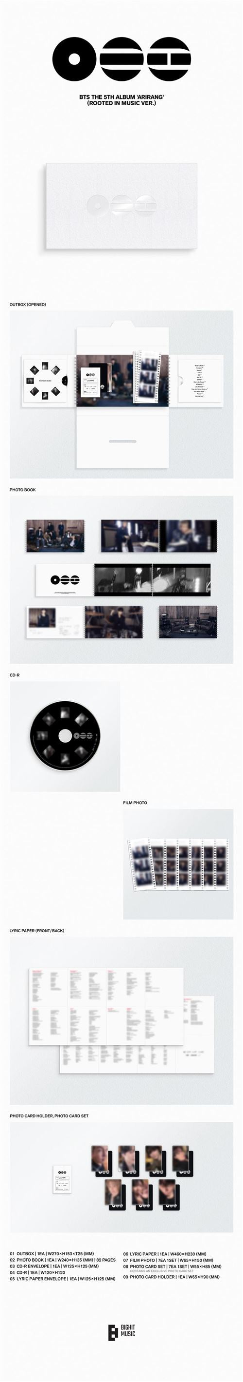 BTS The 5th Album 'ARIRANG' (Rooted in Music Ver.)NEW