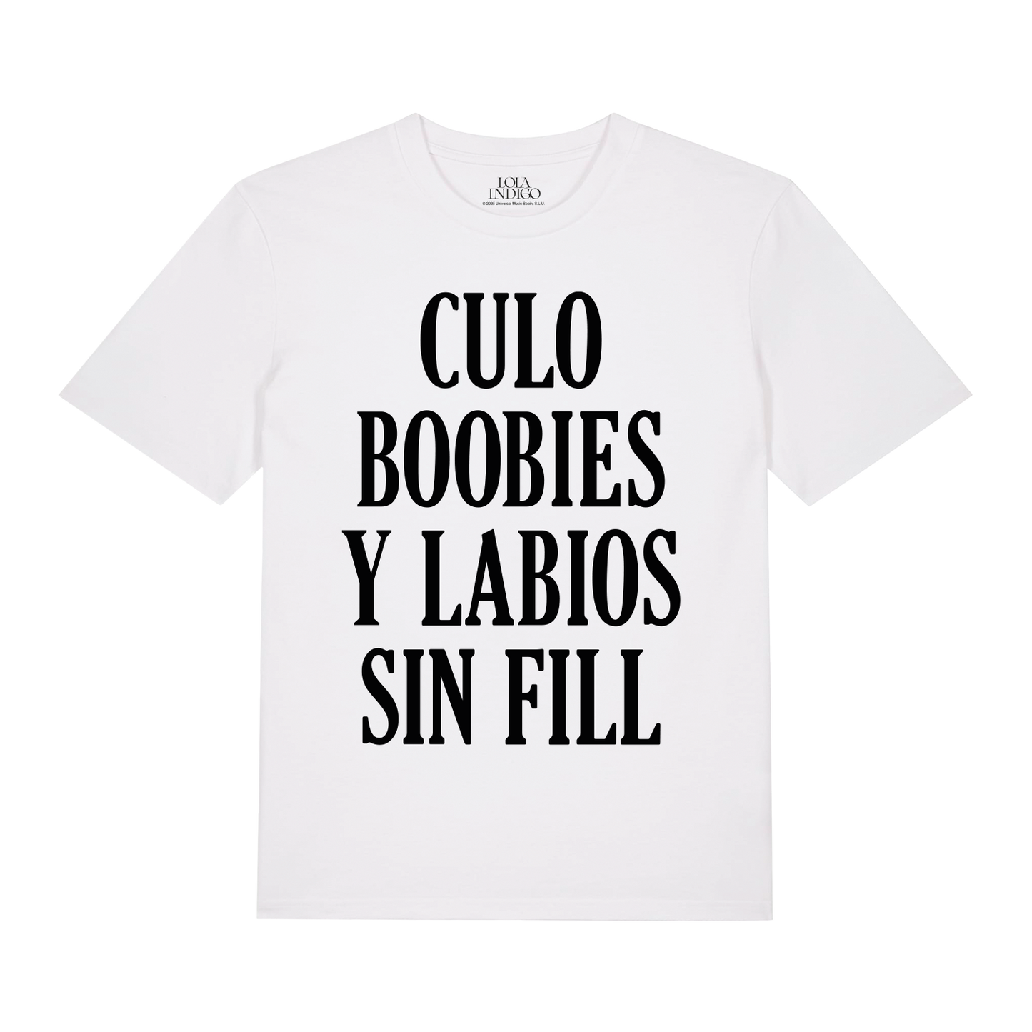 Camiseta "CULO, BOOBIES Y LABIOS SIN FILL"